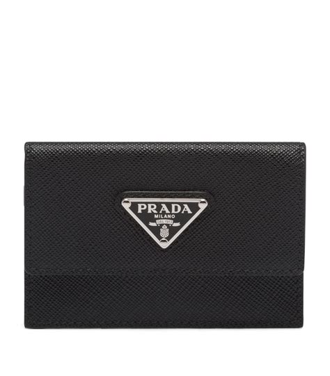 prada saffiano leather card holder black|saffiano leather Prada wallet.